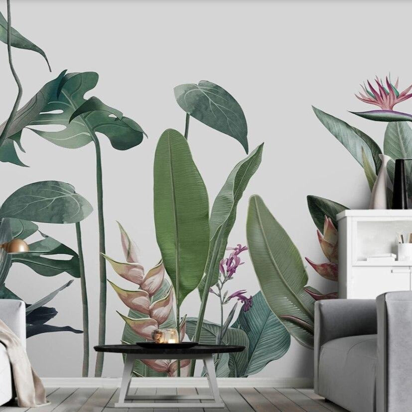 custom-mural-wallpaper-3d-living-room-bedroom-home-decor-wall-painting-papel-de-parede-papier-peint-Nordic-hand-painted-small-fresh-tropical-plants-flowers-and-birds