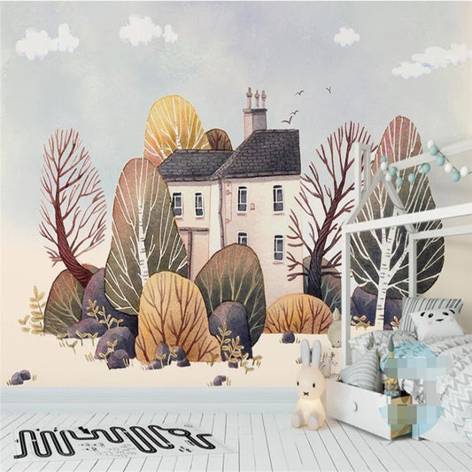 custom-mural-wallpaper-3d-living-room-bedroom-home-decor-wall-painting-papel-de-parede-papier-peint-Nordic-simple-hand-painted-forest-animal-house