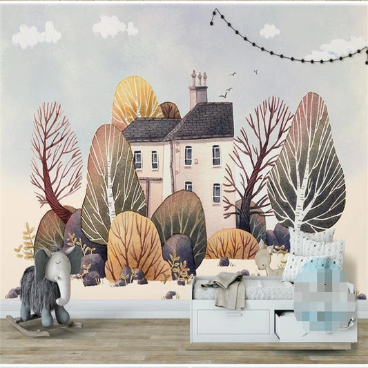custom-mural-wallpaper-3d-living-room-bedroom-home-decor-wall-painting-papel-de-parede-papier-peint-Nordic-simple-hand-painted-forest-animal-house