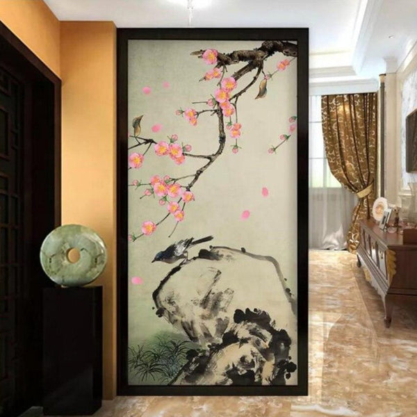 HOT Custom Photo Wall Paper Chinese Style Goldfish Pebbles Bamboo
