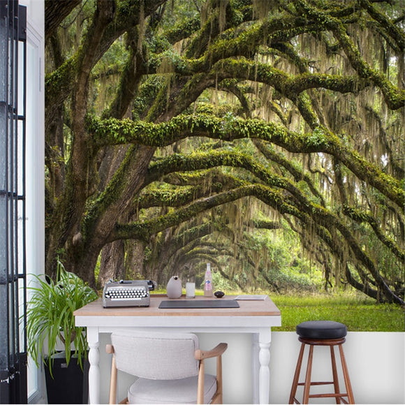 custom-3d-mural-wallpaper-papier-peint-green-forest-interior-bedroom-dining-room-living-room-photo-wall-decoration