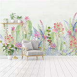 custom-mural-wallpaper-papier-peint-papel-de-parede-wall-decor-ideas-for-bedroom-living-room-dining-room-wallcovering-Hand-Painted-cactus-plant-watercolor