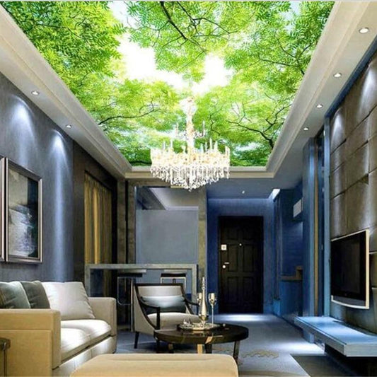 custom-fashion-wallpaper-aromatherapy-green-hd-sky-trees-zenith-advanced-indoor-papel-de-parede-3d-wallpaper-tapety