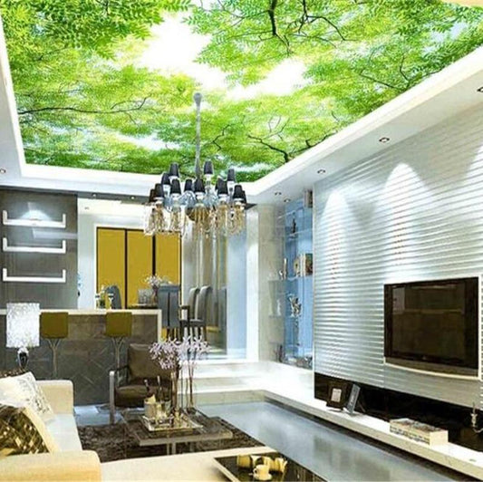 custom-fashion-wallpaper-aromatherapy-green-hd-sky-trees-zenith-advanced-indoor-papel-de-parede-3d-wallpaper-tapety