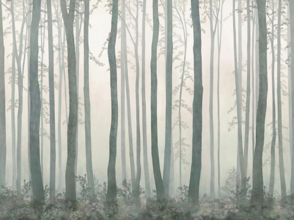 custom-mural-wallpaper-papier-peint-papel-de-parede-wall-decor-ideas-for-bedroom-living-room-dining-room-wallcovering-Nordic-forest-woods-landscape