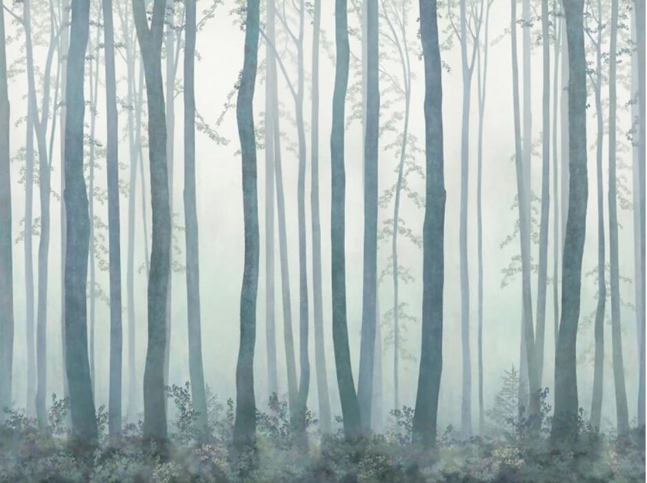 custom-mural-wallpaper-papier-peint-papel-de-parede-wall-decor-ideas-for-bedroom-living-room-dining-room-wallcovering-Nordic-forest-woods-landscape