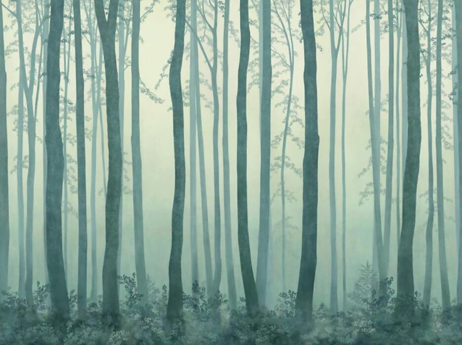 custom-mural-wallpaper-papier-peint-papel-de-parede-wall-decor-ideas-for-bedroom-living-room-dining-room-wallcovering-Nordic-forest-woods-landscape