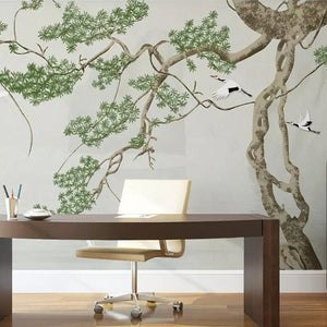 custom-wallpaper-3d-photo-murals-chinese-style-elegant-hand-painted-pine-landscape-painting-3d-wall-papers-home-decor-papier-peint