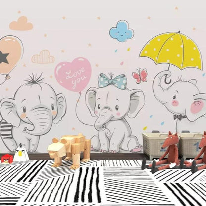 mural-nursery-customized-modern-fashion-stereo-wallpaper-elephant-riding-bicycle-cloud-children-background-wallpapers-home-decor-papier-peint