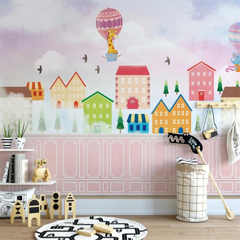 custom-wallpaper-mural-blue-cartoon-tree-cute-wallpaper-for-children-room-wallpapers-for-kids-background-3d-white-plaster-line-papier-peint