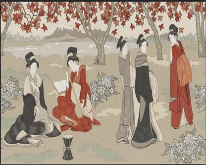 vintage-wallpaper-japanese-woman-garden-tooling-photo-wallpaper-wall-wallpaper-3d-background-papier-peint-mural-3d