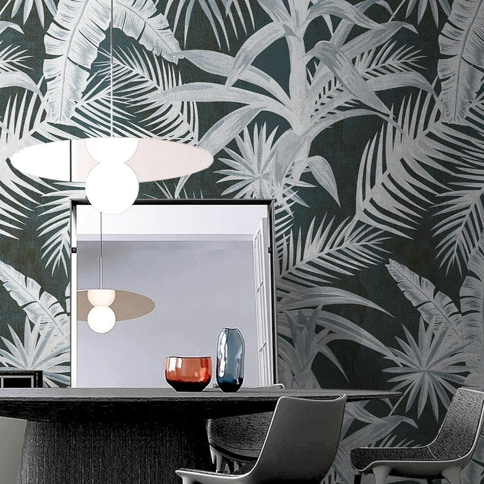 Custom Wallpaper Mural Pastoral Tropical Plant Leaves | BVM Home