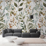 custom-3d-mural-wallpaper-papier-peint-yellow-green-leaves-plants-interior-bedroom-dining-room-living-room-photo-wall-decoration-wood-effect