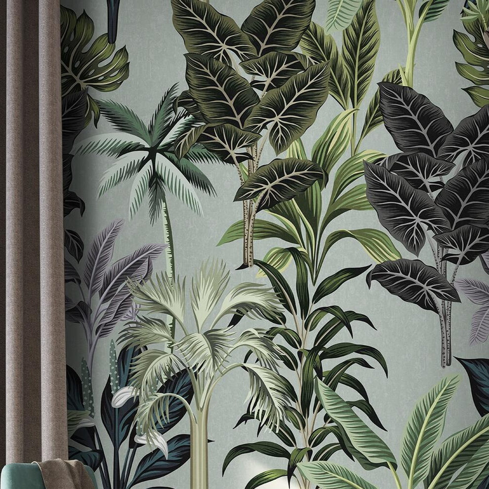 Custom Wallpaper Mural Tropical Plant Forest Landscape | BVM Home
