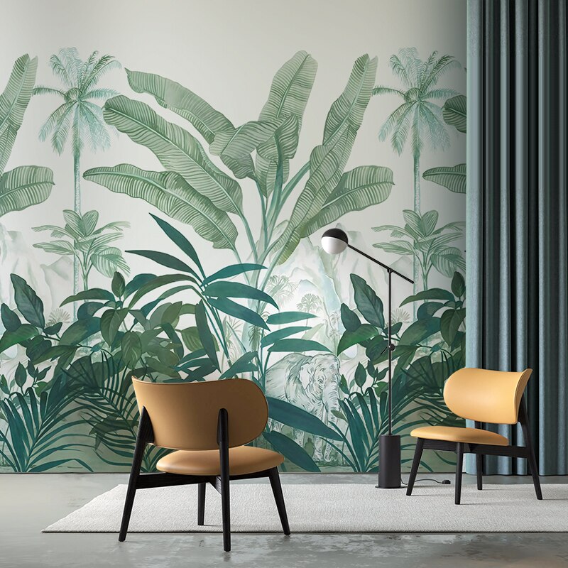 Custom Wallpaper Mural Tropical Rainforest Banana Leaf | BVM Home