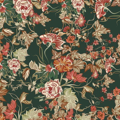 custom-mural-wallpaper-papier-peint-papel-de-parede-wall-decor-ideas-for-bedroom-living-room-dining-room-wallcovering-Vintage-green-idyllic-flowers