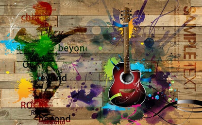 Custom Wallpaper Mural Retro Fashion Music Theme Wallcovering (㎡)