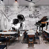 Custom Wallpaper Mural Retro Fashion Music Theme Wallcovering (㎡)