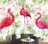wallpaper-for-kids-room-modern-wallpaper-hand-drawn-flamingo-tropical-rainforest-photo-wallpaper-nordic-background-wall