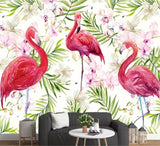 wallpaper-for-kids-room-modern-wallpaper-hand-drawn-flamingo-tropical-rainforest-photo-wallpaper-nordic-background-wall