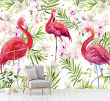 wallpaper-for-kids-room-modern-wallpaper-hand-drawn-flamingo-tropical-rainforest-photo-wallpaper-nordic-background-wall
