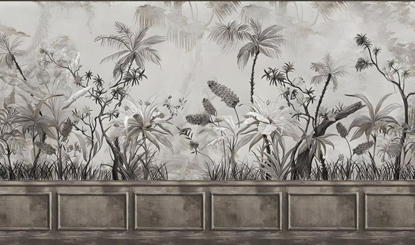 Custom Wallpaper Mural Retro Tropical Rainforest (㎡)