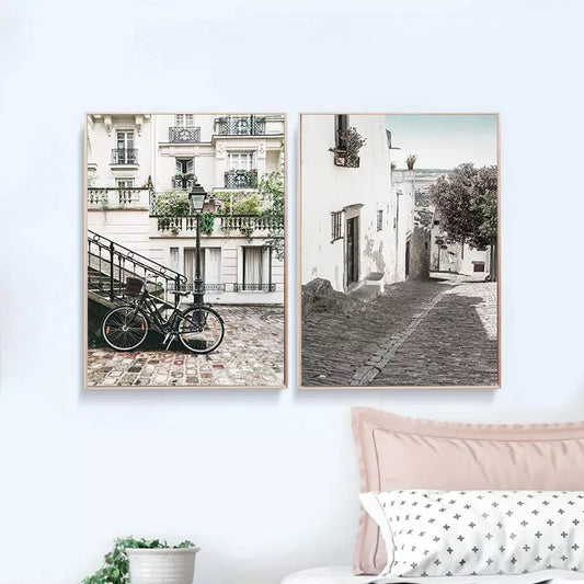 British Architecture Nordic Poster Streetscape Wall Art Canvas Prints Unframed