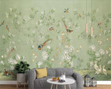 Chinese-style-hand-painted-pen-and-flower-nostalgic-pastoral-decoration-mural-wall-wallpaper-chinoiserie-birds-flowers