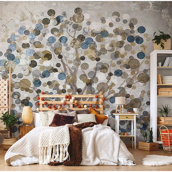 European Style Retro Abstract Art Wallpaper Mural (㎡)