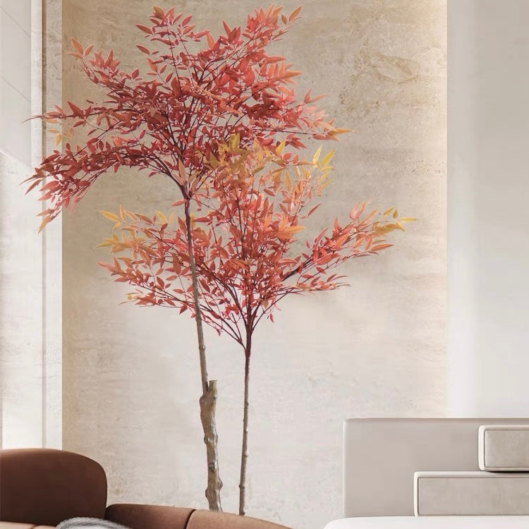 140CM Potted Artificial Plants Tree with-Red-Leaves-for-Home-Decor