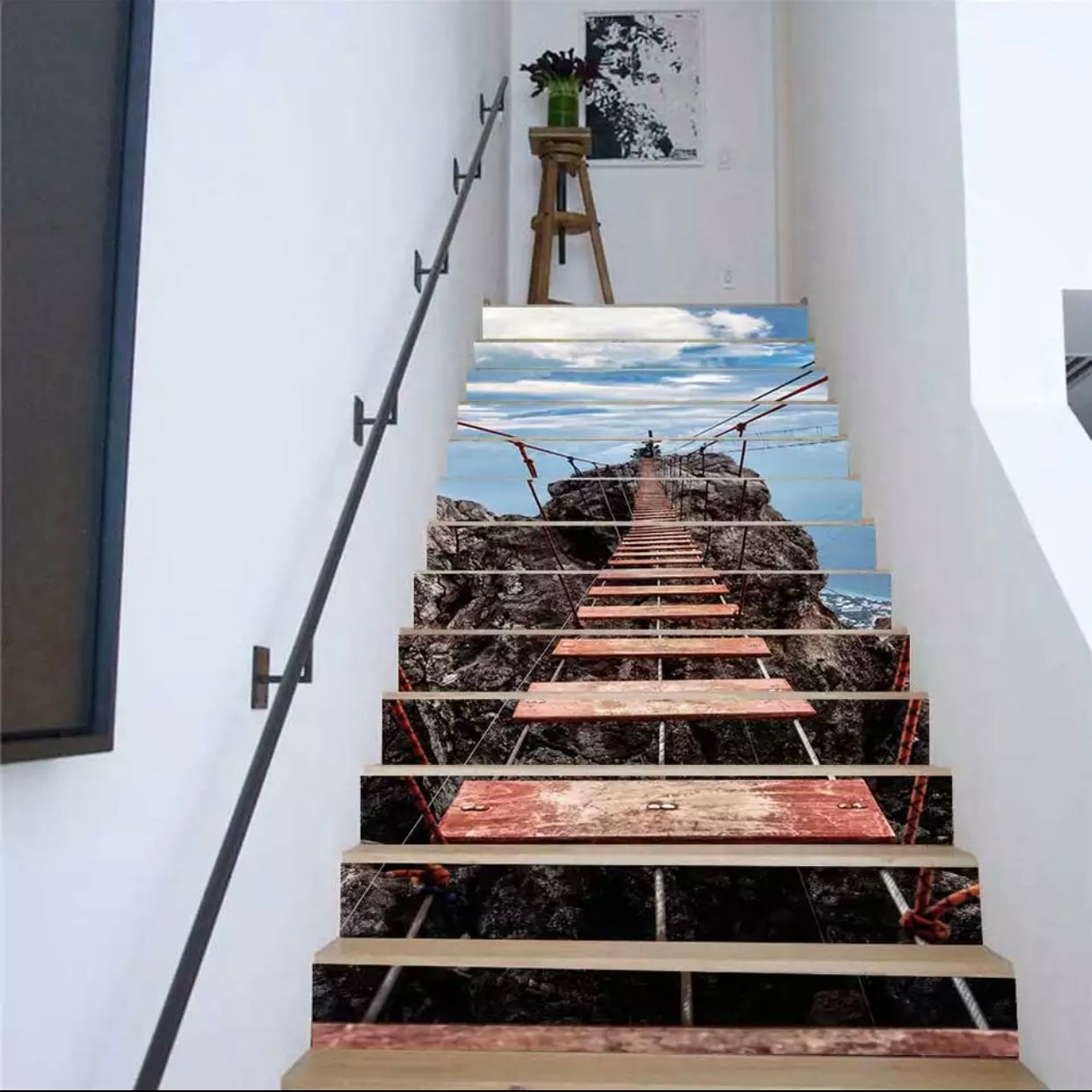 13pcs-diy-3d-stair-wall-stickers-night-lake-landscape-art-stair-sticker-pvc-decals-for-home-decoration-wall-paper-sticker