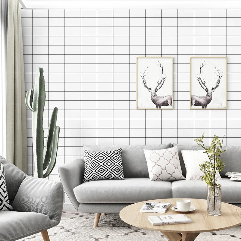 black-and-white-geometry-wallpaper-wallcovering-classic-minimalist-wall-covering-nordic-style-wallpaper-paiper-peint