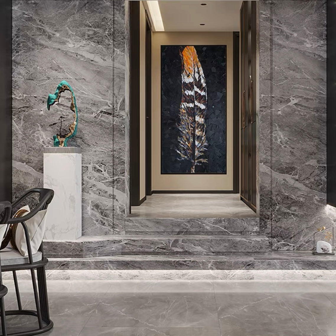 custom-luxury-glass-mosaic-mural-for-living-room-bathroom-hotel-hallway-reception-wall-decor-glass-mosaics-modern-black-feather-dark-interior-wall-decor-wall-art