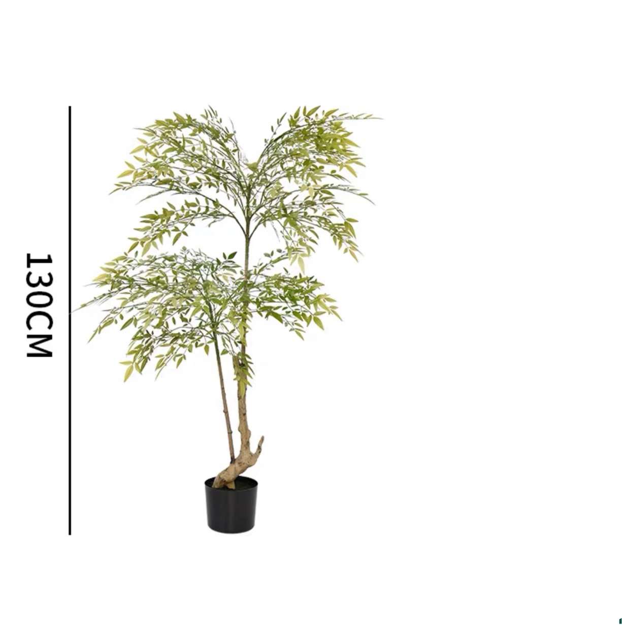 140CM Potted Artificial Plants Tree with Red Leaves for Home Decor