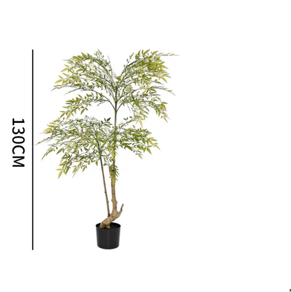140CM Potted Artificial Plants Tree with Red Leaves for Home Decor
