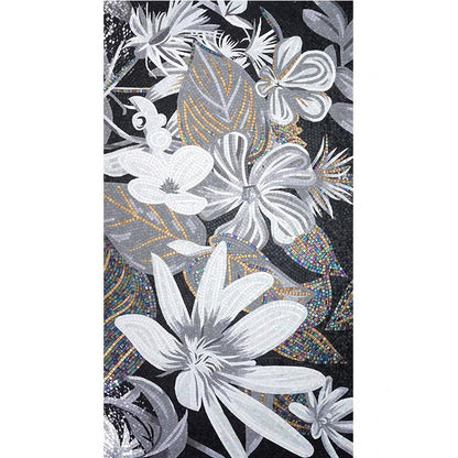 custom-luxury-glass-mosaic-mural-for-living-room-bathroom-hotel-hallway-reception-wall-decor-glass-mosaics-flowers-floral-wall-decor-bold-interior-dark-interior-black-and-white-sunflower