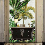 Custom Luxury Glass Mosaic Mural Tropical Leaves Rainforest Scenery