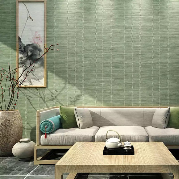 Modern-Style-Simple-Plain-color-Wallpaper-wall-covering-straw-effect-green-chinese-style-wall-covering