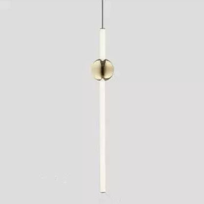 Nordic Golden Chandelier Concise Long Stick Led Hanging Light Fixtures