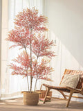 140CM Potted Artificial Plants Tree with-Red-Leaves-for-Home-Decor
