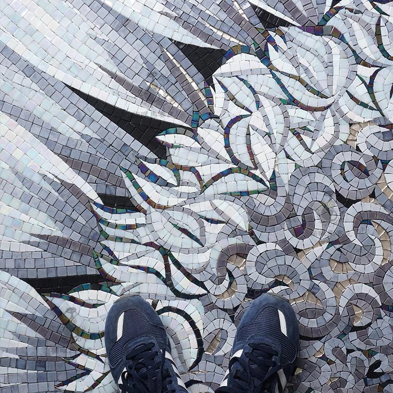 custom-luxury-glass-mosaic-mural-for-living-room-bathroom-hotel-hallway-reception-wall-decor-glass-mosaics-flowers-floral-wall-decor-bold-interior-dark-interior-black-and-white-sunflower
