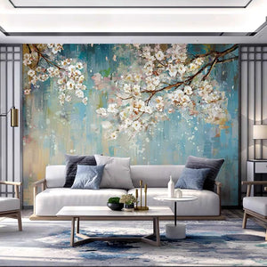 Golden Leaves Wallpaper Mural Modern 3D Wallcovering (㎡)