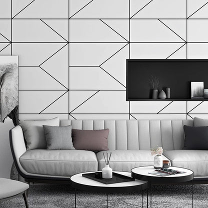 black-and-white-geometry-wallpaper-wallcovering-classic-minimalist-wall-covering-nordic-style-wallpaper-paiper-peint