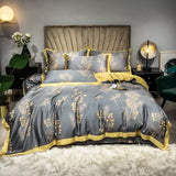 Peacock Bold Floral Bedding Set Soft Egyptian Cotton Duvet Cover Set Multiple Options