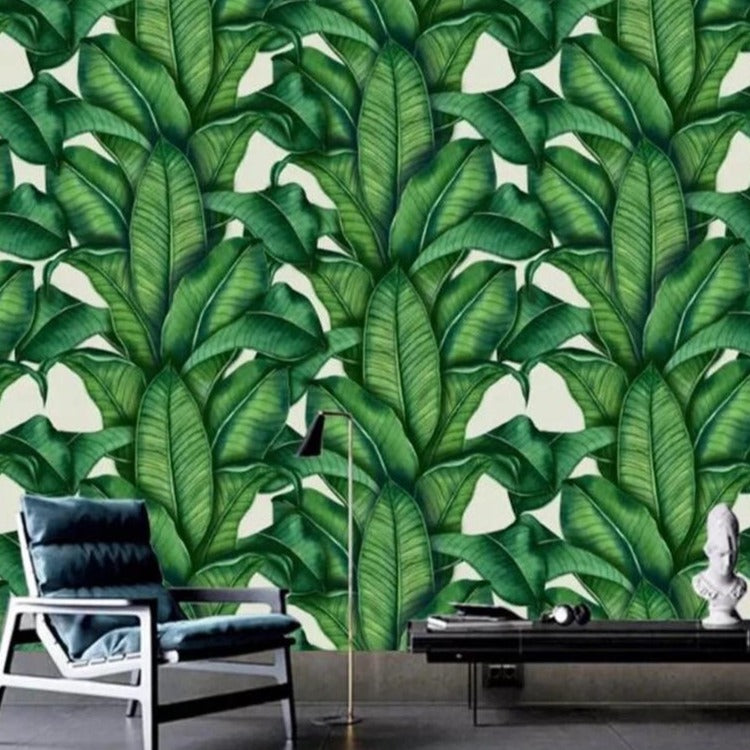 European-retro-hand-painted-rainforest-plant-banana-leaf-photo-wallpaper-decorative-mural-living-room-background-papier-peint
