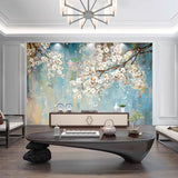 Golden Leaves Wallpaper Mural Modern 3D Wallcovering (㎡)