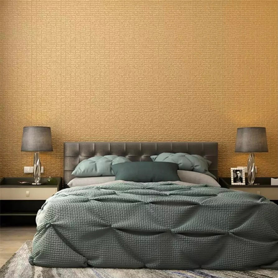 Modern-Style-Simple-Plain-color-Wallpaper-wall-covering-leather-pattern-effect-brown