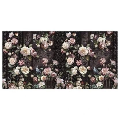 Custom Retro Floral Wall Mural – Bold Botanical Wallpaper in Vintage Colors