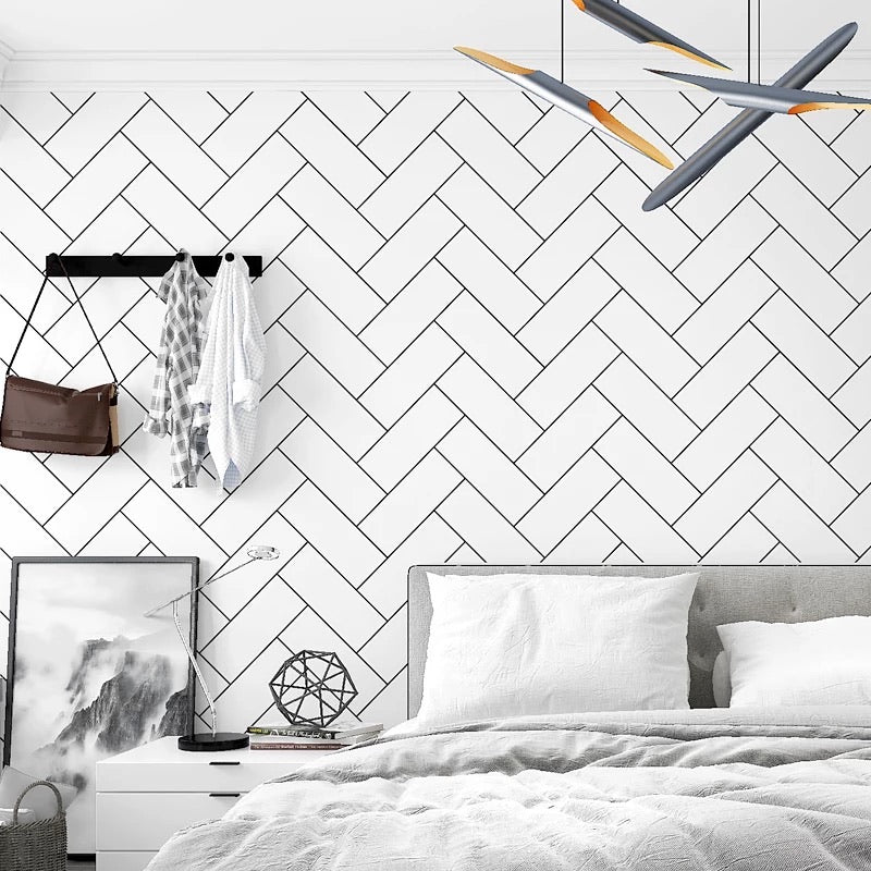 black-and-white-geometry-wallpaper-wallcovering-classic-minimalist-wall-covering-nordic-style-wallpaper-paiper-peint