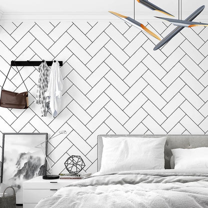 black-and-white-geometry-wallpaper-wallcovering-classic-minimalist-wall-covering-nordic-style-wallpaper-paiper-peint